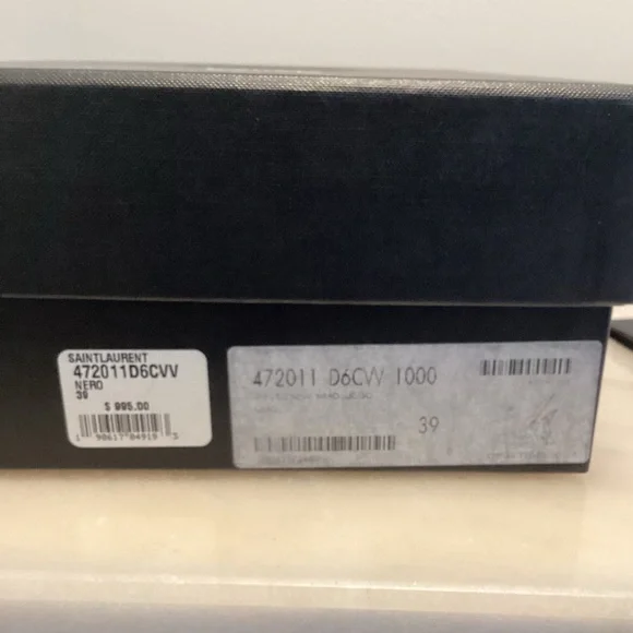 100% Authentic YSL “Opyum” Point Toe Black Patent Leather Logo Pumps - Picture 10 of 10